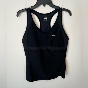 Nike Black Performance Tank With Built In Bra Sz XL